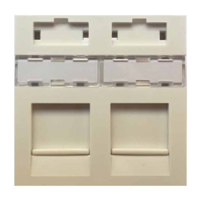 FP-45-2 - İkili Priz Kapağı Fransız Tipi (45mm x 45mm )