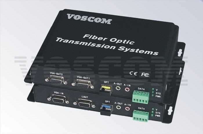 VOS-1VGA-LADT/R - 1 Kanal VGA & İki Yönlü SES + RS485/422/232 Data Fiber Alıcı ve Verici Çoğaltıcı (Transmitter&Receiver Extender)