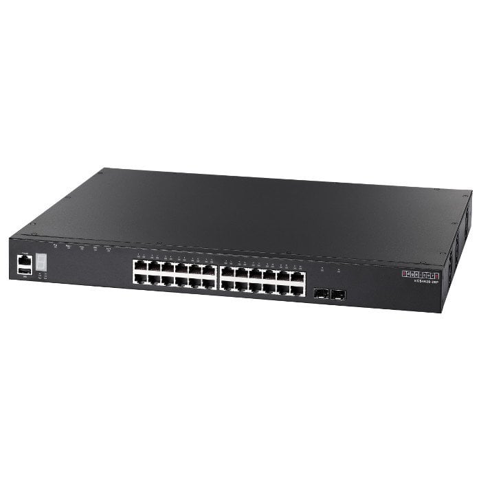 ECS4620-28P - 24 port 10/100/1000 PoE + 2 port 10G SFP+ L3 Yönetilebilir Yığınlanabilir PoE Switch