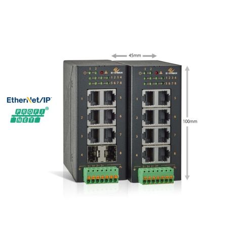 ETHERWAN TG100-0800 (8-port 10/100/1000BASE-TX 2 port 100/1000 Mbps SFP port  ndustrial Unmanaged Ethernet Switch)